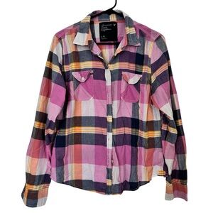 American Eagle Outfitters Pink Plaid Button Down Shirt